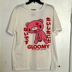 Gloomy the Naughty Grizzly white L tee shirt